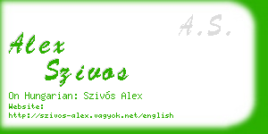 alex szivos business card